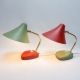 Altes Paar Tischlampen 50s Lampe Rot GrÜn 50er Vintage Leuchte Desk Lamp 1950-1959 Bild 6