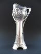 Wmf Jugendstil Vase Floral Art Nouveau Versilbert Kristall Glas Vegetabil No.  1 1890-1919, Jugendstil Bild 6