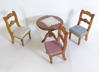 Bodo Hennig Puppenmöbel Wohnzimmertisch 3 Stühle Accessoires Möbel Bild