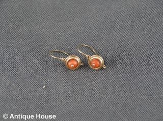 Gold 585 ältere Ohrringe Mit Koralle Kinderschmuck Bild