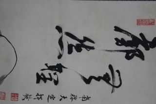 Antikes Japanisches Rollbild Kakejiku Bodhidharma (daruma) Japan Scroll 3362 Bild
