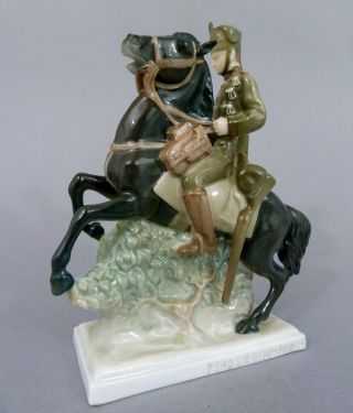 Seltene Rosenthal Figur,  Husar Zu Pferde,  Entwurf Ferdinand Liebermann,  1914 Bild