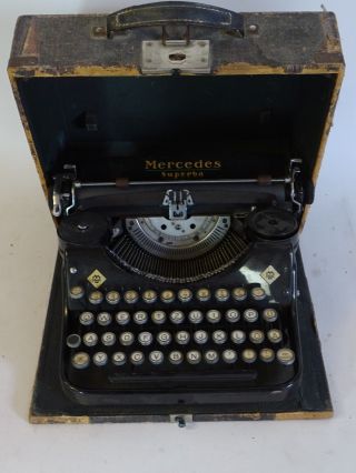 Antike Mercedes Superba Schreibmaschine Im Koffer Bild