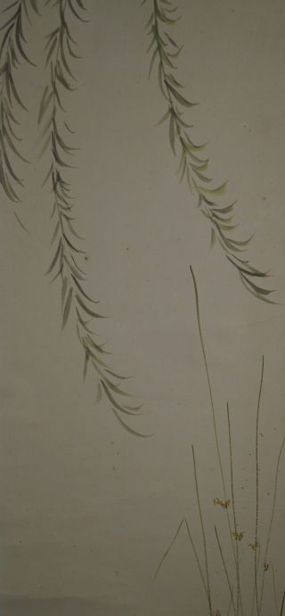 Antikes Japanisches Rollbild Kakejiku Weißer Reiher Japan Scroll 3605 Bild