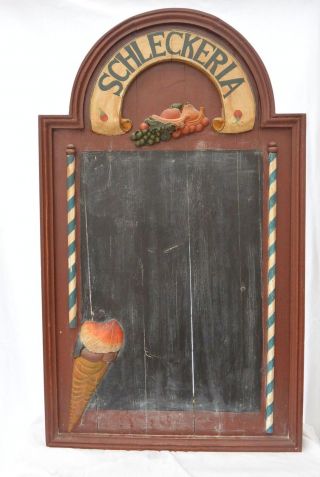 Antik Holzschild Werbung Schleckeria Schiefertafel Dekoration - Bild