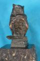 Schöne Alte Bronzefigur Eule Auf Sockel 20/30er Jahre Bronze Bild 2