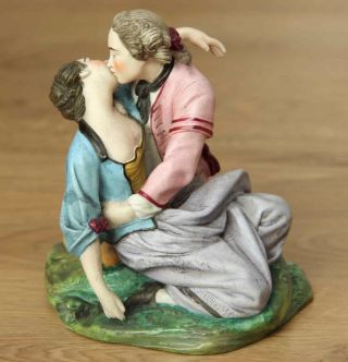 Antike Traum Porzellanfigur - Rokoko Paar - Frivoler Kuss - Figur Ca 1900 1 Kg Bild