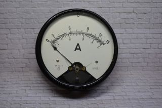 Antikes Amperemeter,  0 - 15a/0 - 5a Acdc,  Um 1920 Ø 19cm; K23 30 Bild