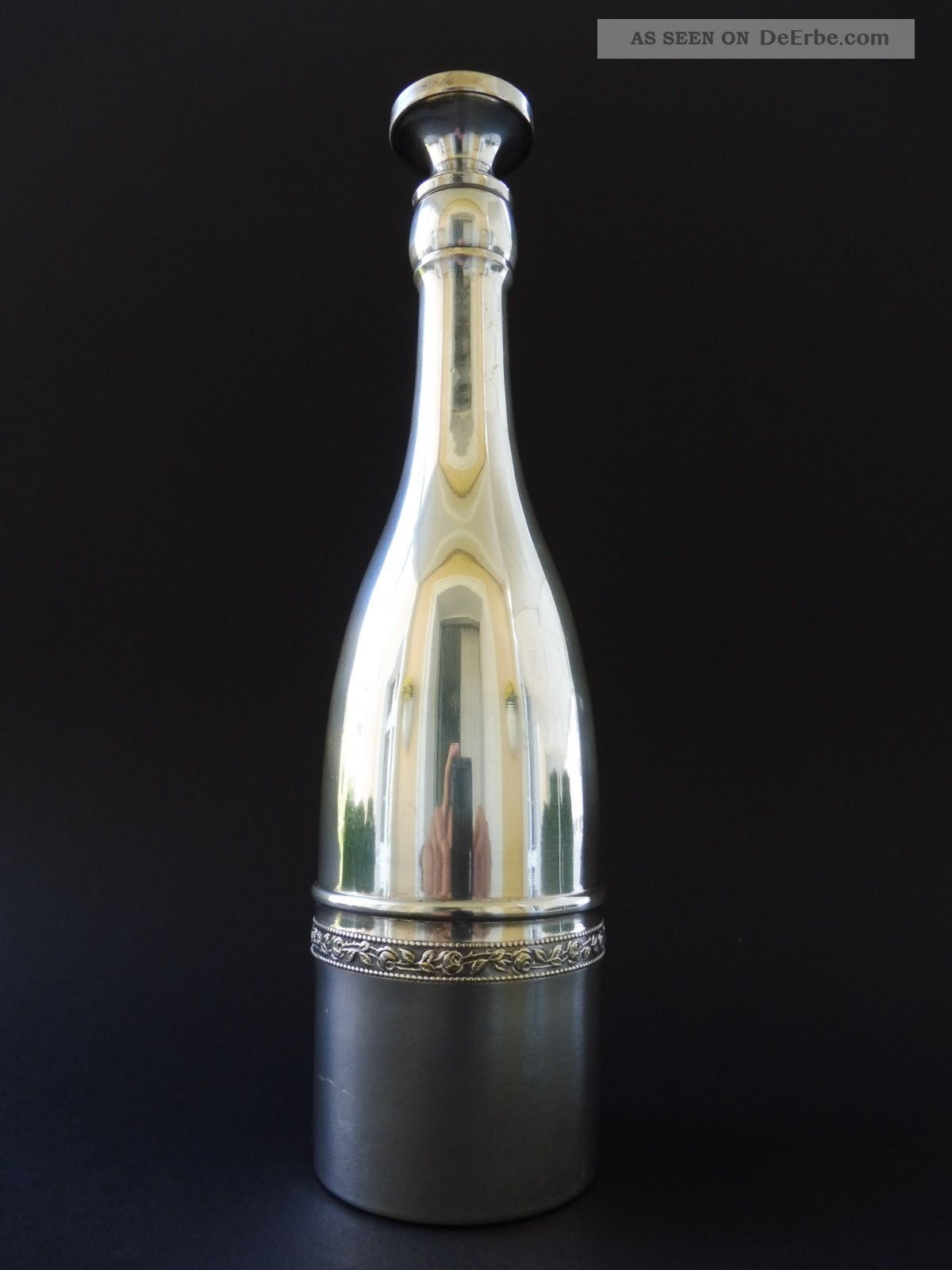 : Rar Wien Jugendstil Flasche Versilbert Bottle Art Nouveau Floral Decor Vienna 1890-1919, Jugendstil Bild