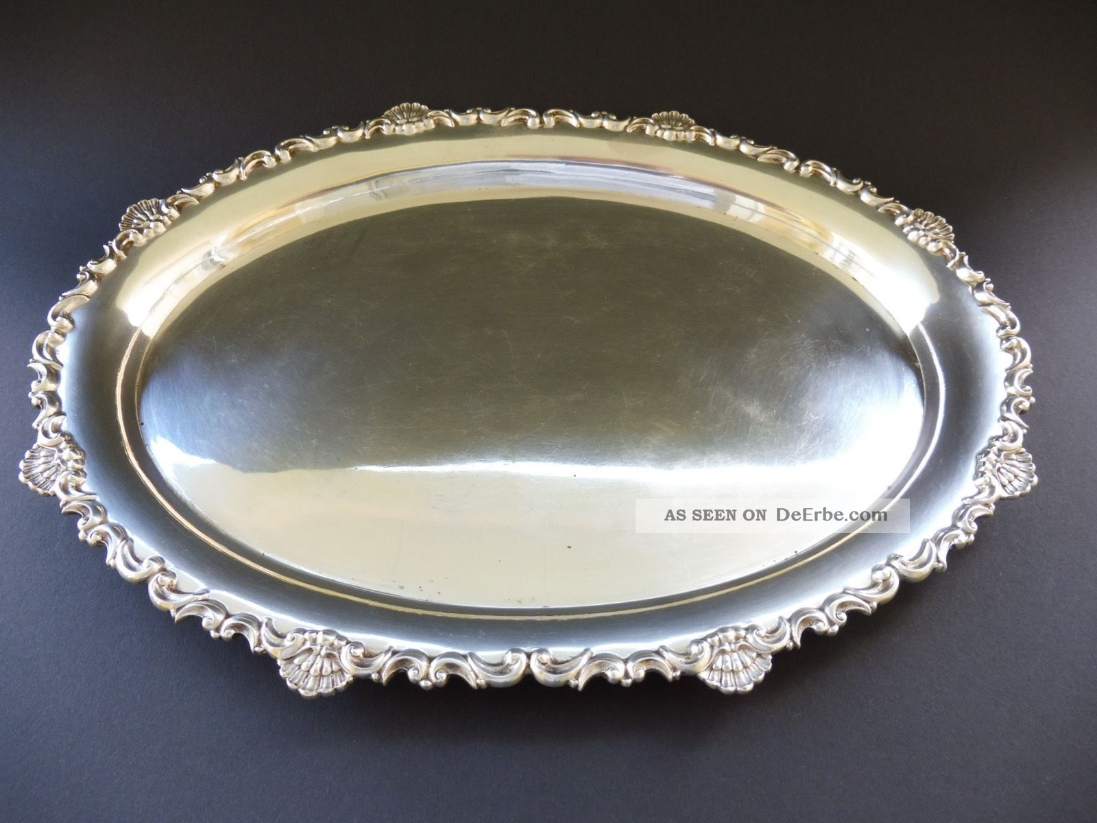 Jugendstil 800 Silber Tablett 708 Gramm Art Nouveau Solid Silver Tray Frau Punze Objekte vor 1945 Bild