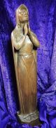Wunderschöne Madonnenfigur / Holzschnitzkunst / Gemarkt H R / 1946 / 53 Cm Skulpturen & Kruzifixe Bild 2