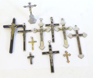 Konvolut Antike Kruzifixe Inri Sakrale Objekte Religiöse Raritäten Kreuze Etc. Bild