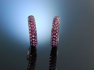 Klassisch Moderne Pink Saphir Creolen Weiss Gold 750 Classy Sapphire Earrings Bild