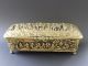 Jugendstil Kassette Edelherr Mittelalter Pferd Schaf Hund Burg Schwert Dose Box 1890-1919, Jugendstil Bild 4