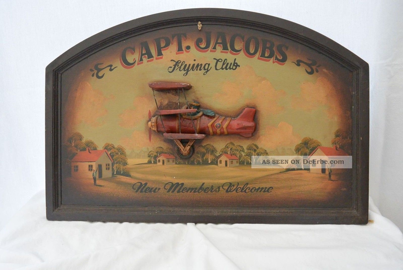 Antik Holzschild Werbung Capt.  Jacobs Flying Club - Dekoration - Holzarbeiten Bild