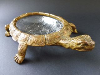 Rar Jugendstil Bronze SchildkrÖte Turtle Jardiniere Vergoldet Art Nouveau Glas Bild