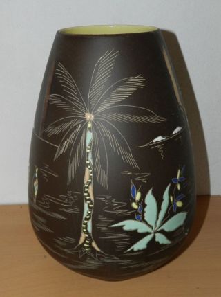 Alte Vase Keramik Tonvase Krug Handgefertigt,  Handbemalt Bild