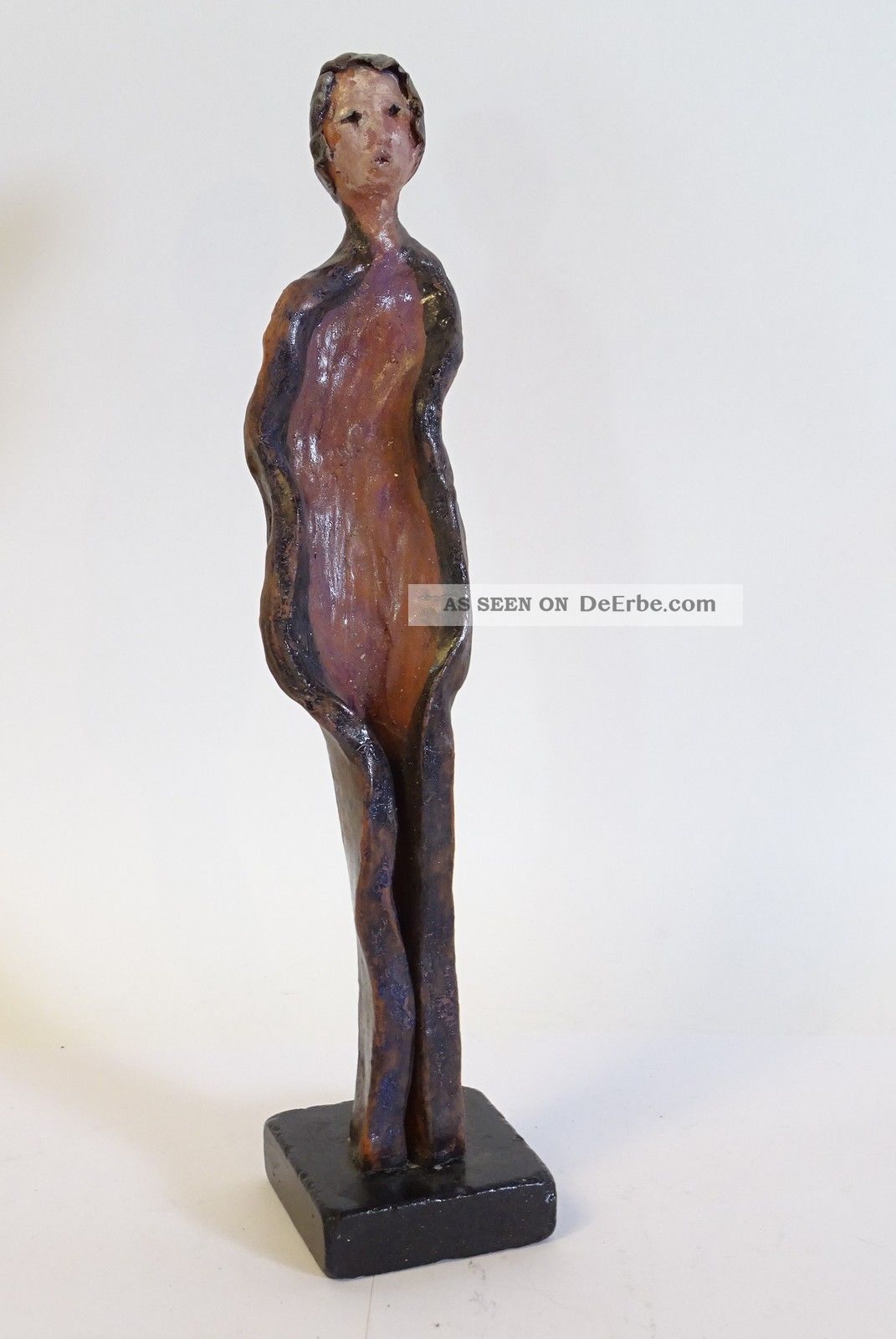 Ausgefallene Keramik Figur Dame Hochwertige Künstlerische Arbeit Signiert Stand Kunst Bild
