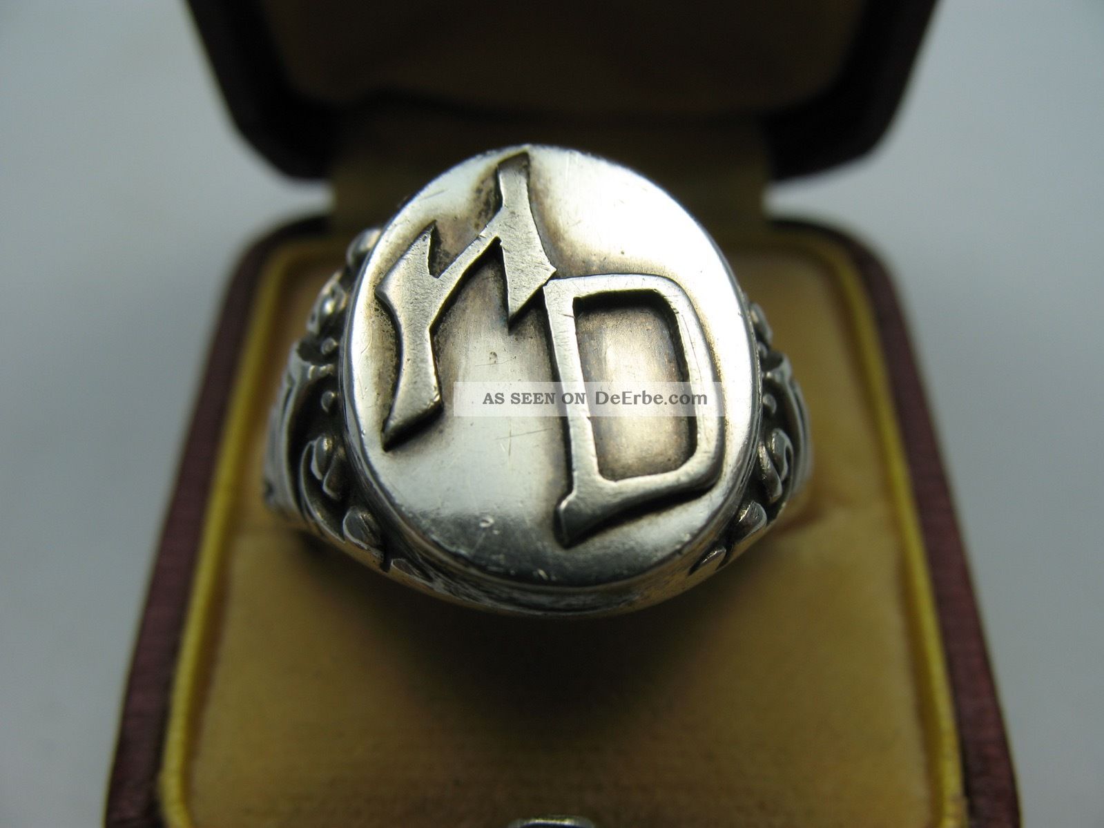 Sehr Schöner Alter Siegelring H D Aus 800 Silber Ringe Bild