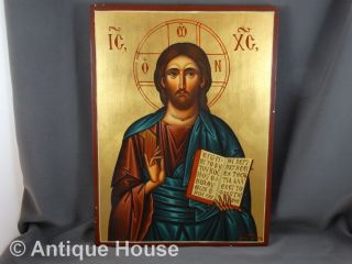 Ikone Heiligenbild Icon Griechisch Gemalt Auf Holz Vergoldet Bild