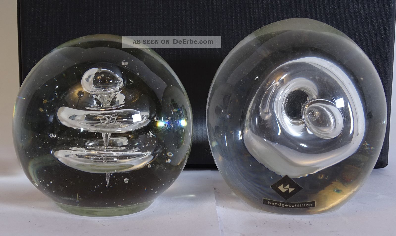 Paar Glas Design Paper Weights Ausgefallene Optik Dekoglas Sammler Dekorglas Bild