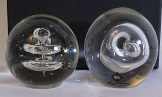 Paar Glas Design Paper Weights Ausgefallene Optik Dekoglas Sammler Bild