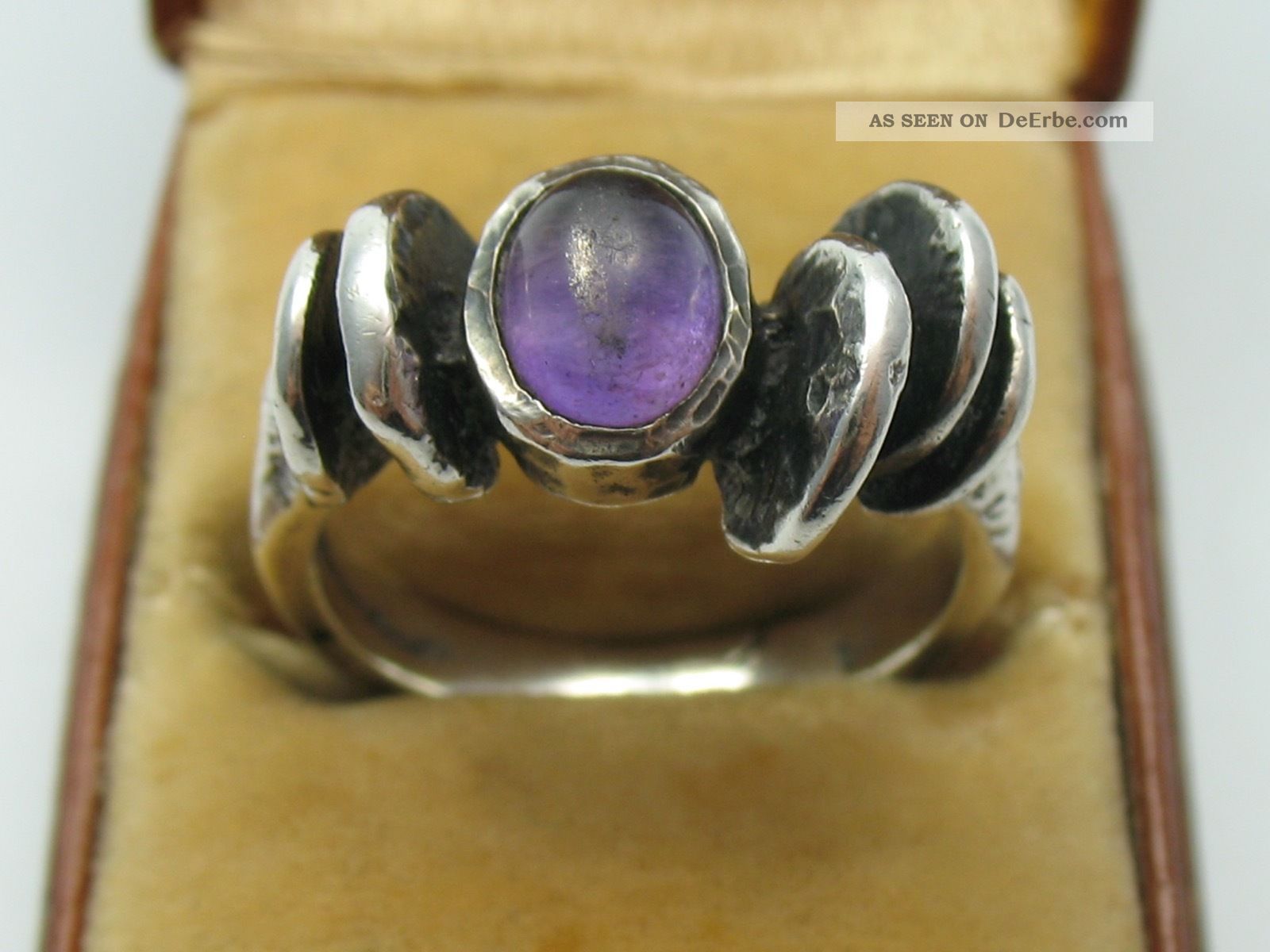 Handarbeit Vintage Modernist Amethyst Ring Im Oly Stil Aus 925 Silber Ringe Bild
