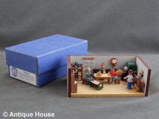 Erzgebirge Volkskunst Miniatur Seiffener Stübelmacher Spielzeugmacherstube Bild