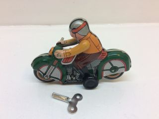 Altes Blechspielzeug Uhrwerk Motorrad Zum Aufziehen Ms275 Bild