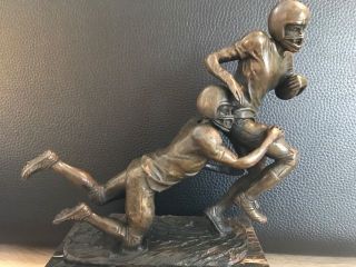 Bronzefigur Vintage American Football Pokal Marmor - Sockel Signiert Milo Bild